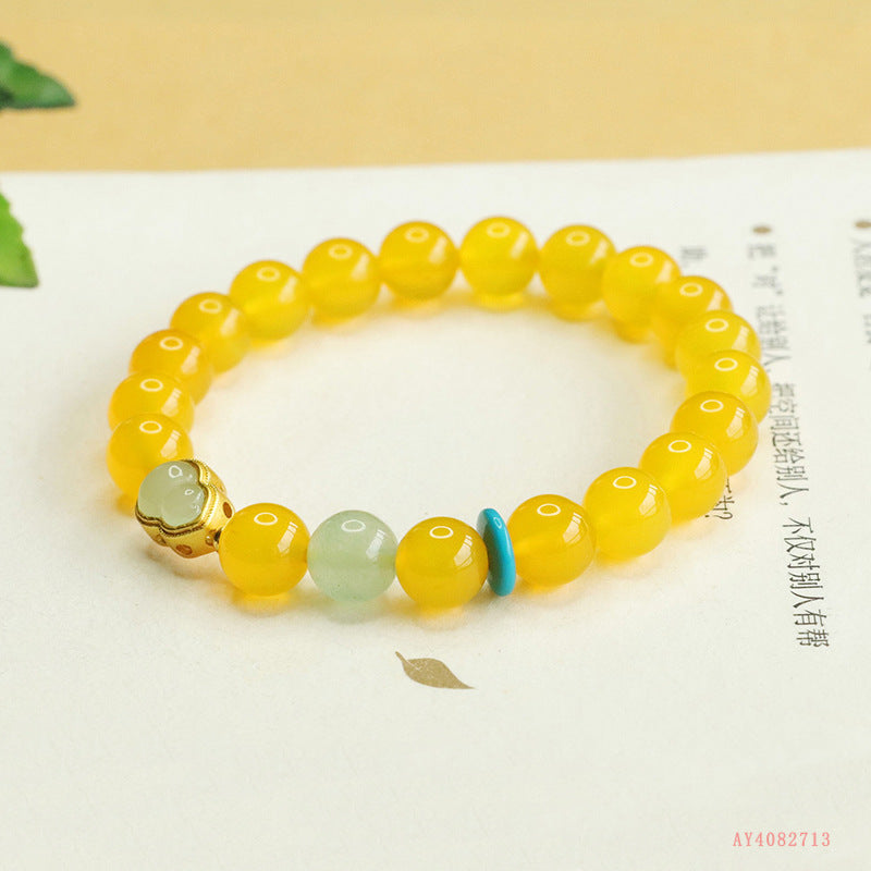 Yellow Chalcedony & Aventurine Agate DIY Bracelet