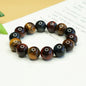 Yellow/Red/Colorful Tiger Eye Beaded Bracelet - Stone of Courage