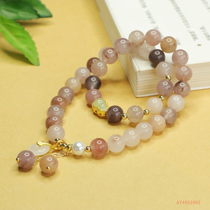 Golden Silk Jade & Smoky Purple Double Wrap DIY Bracelet