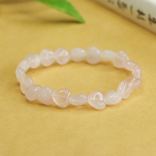 Black Agate/Rose Quartz/Tiger's Eye/Moonstone Heart Bracelet