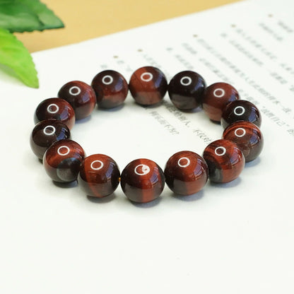 Yellow/Red/Colorful Tiger Eye Beaded Bracelet - Stone of Courage
