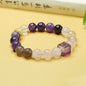 Nine Purple Li Fire Amethyst & Rose Quartz Bracelet