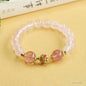 Rose Quartz & Strawberry Quartz Healing Bracelet - For Love, Harmony, and Personal Charm