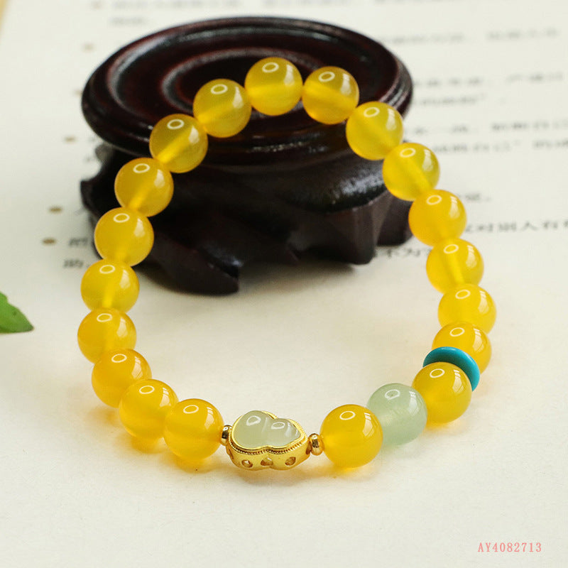 Yellow Chalcedony & Aventurine Agate DIY Bracelet