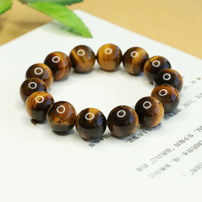 Yellow/Red/Colorful Tiger Eye Beaded Bracelet - Stone of Courage