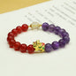 Nine Purple Li Fire Amethyst & Red Agate Pi Xiu Bracelet