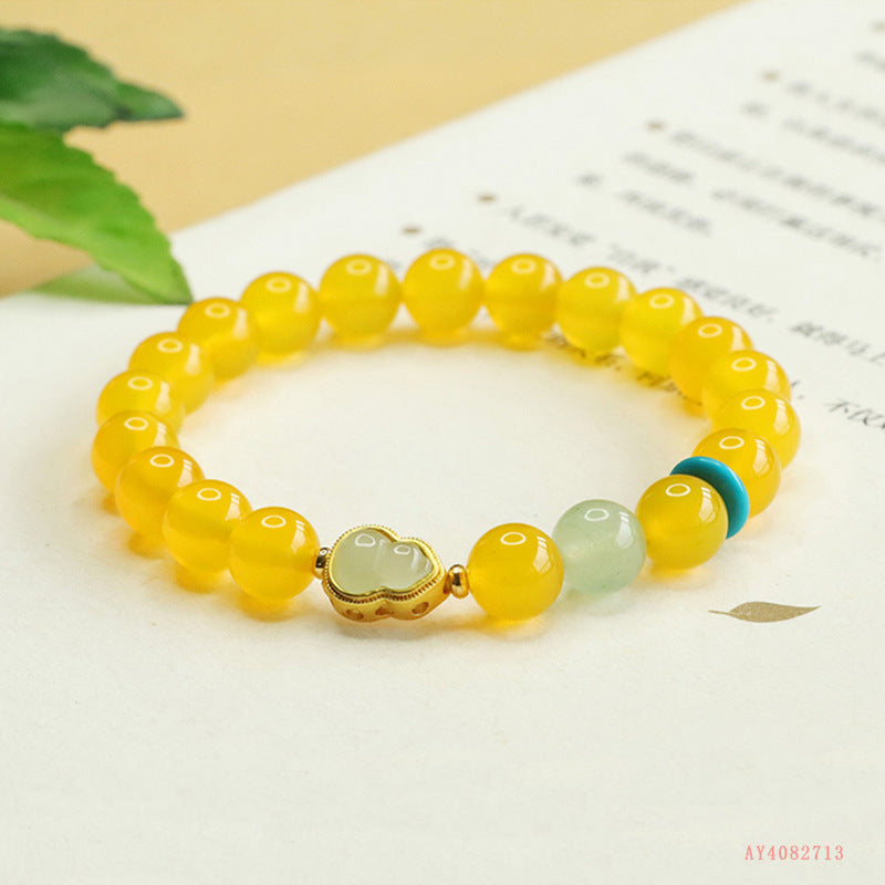 Yellow Chalcedony & Aventurine Agate DIY Bracelet