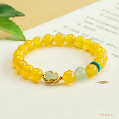 Yellow Chalcedony & Aventurine Agate DIY Bracelet